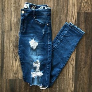 Garage High Waisted Ripped Jeans